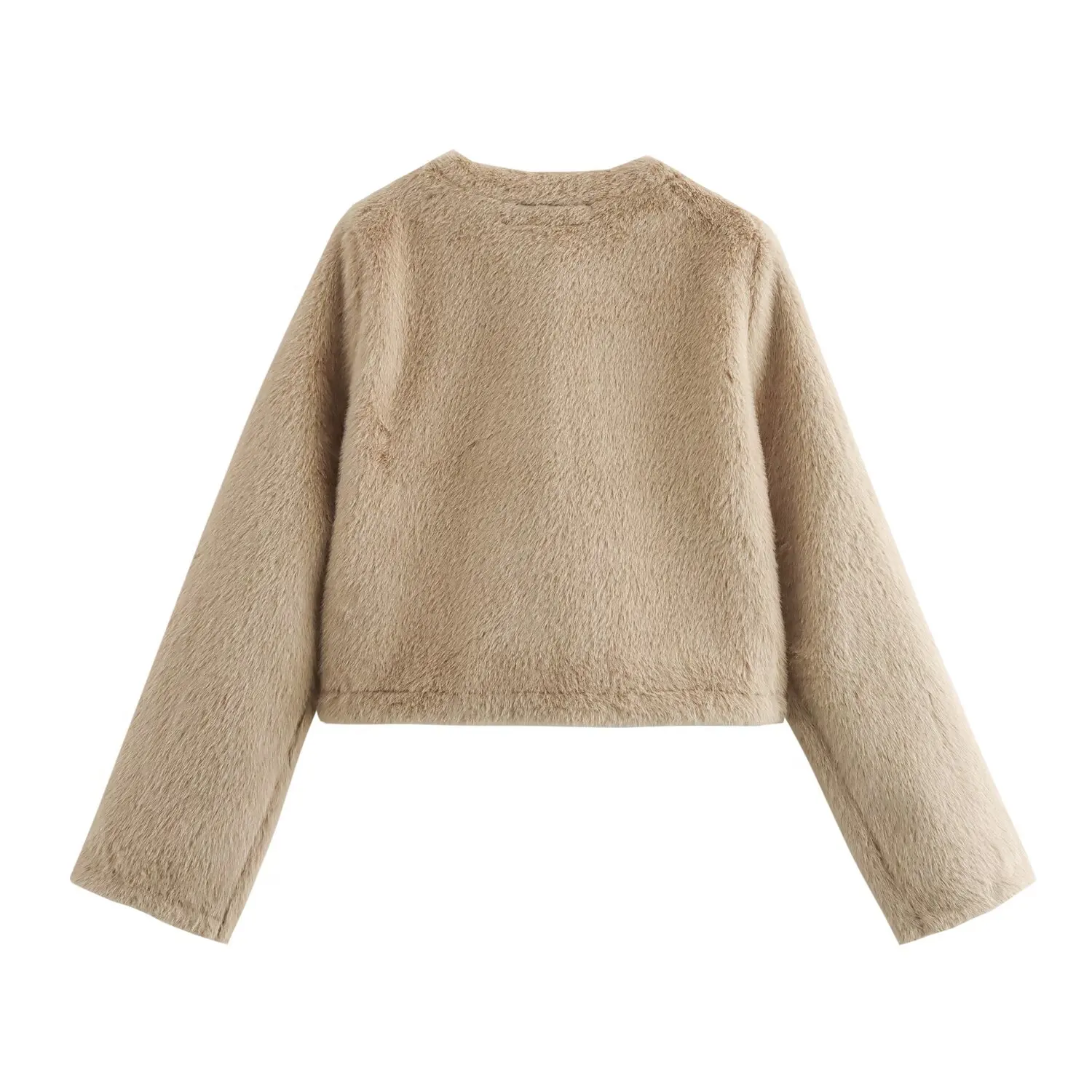 Faionable ort Jaet Ropa de abrigo con efecto de piel artificial de fibra de poliéster para mujer Otoño Nuevo Sle Versátil Resistente al viento