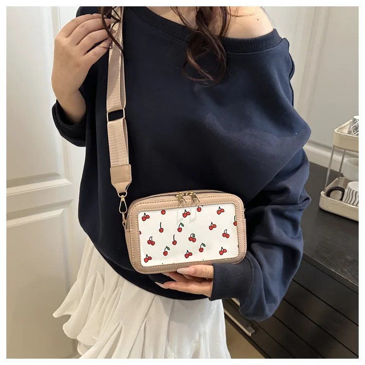 시크한 프린트 숄더백 2025 신상 여성용, 예술적인 와이드 스트랩 크로스바디 백, 모든 경우에 어울리는 우아한 캐주얼 백