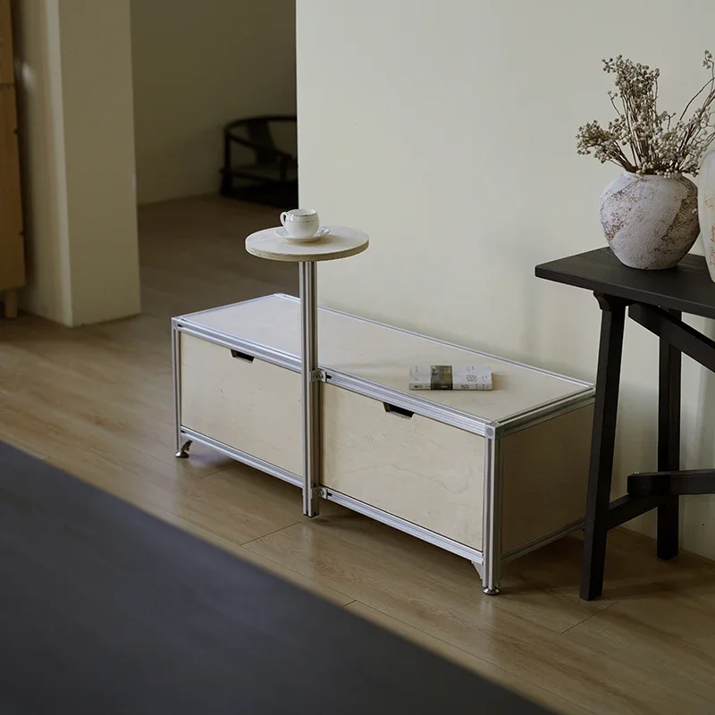 طاولة وكرسي من الألومنيوم على الطراز الصناعي، مجموعة متكاملة من مقهى البطاقة، مقعد خزانة على شكل سجل، مقعد مزدوج