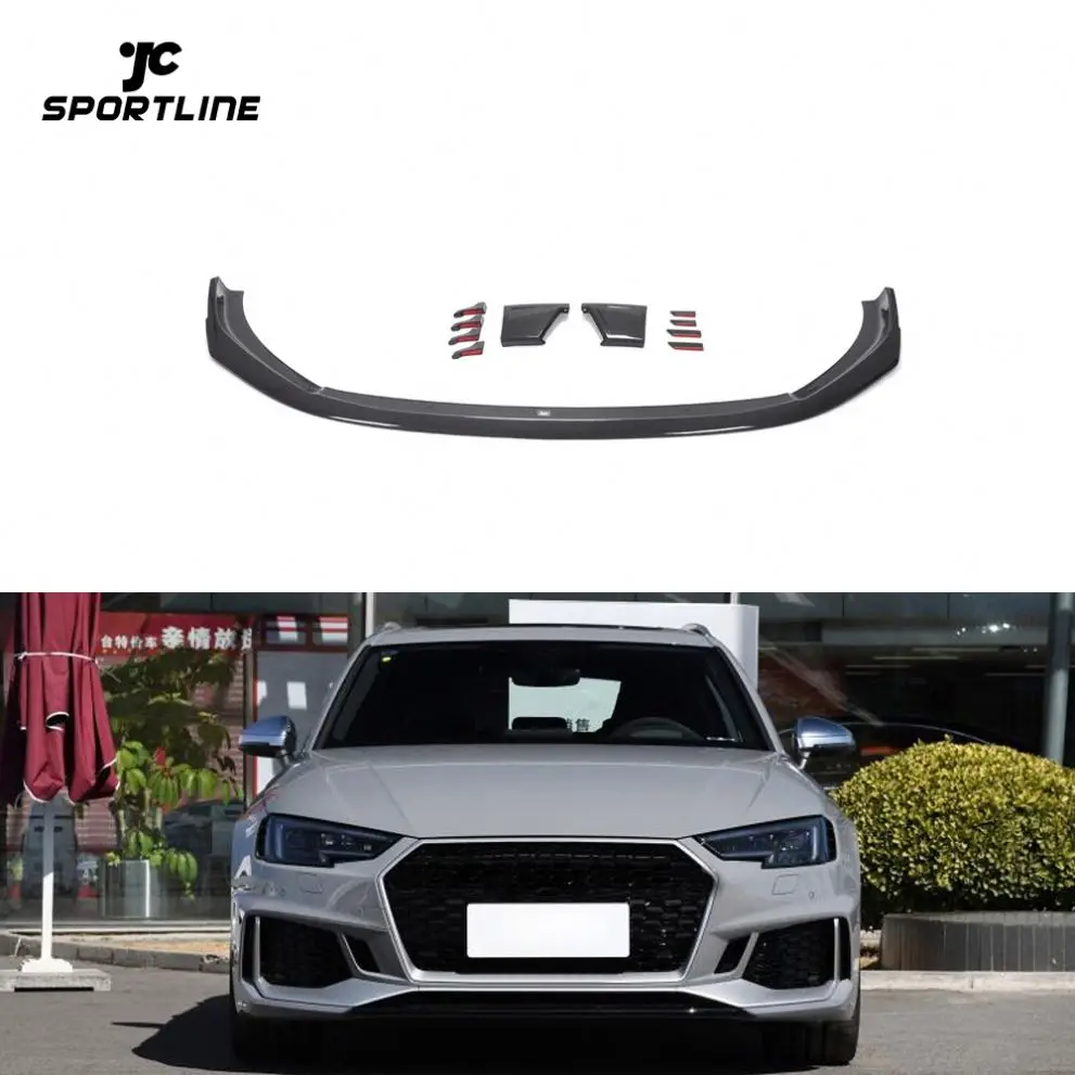 

RS4 Dry Carbon Fiber Front Lip With Winglets For Audi RS4 B9 Avant 2019