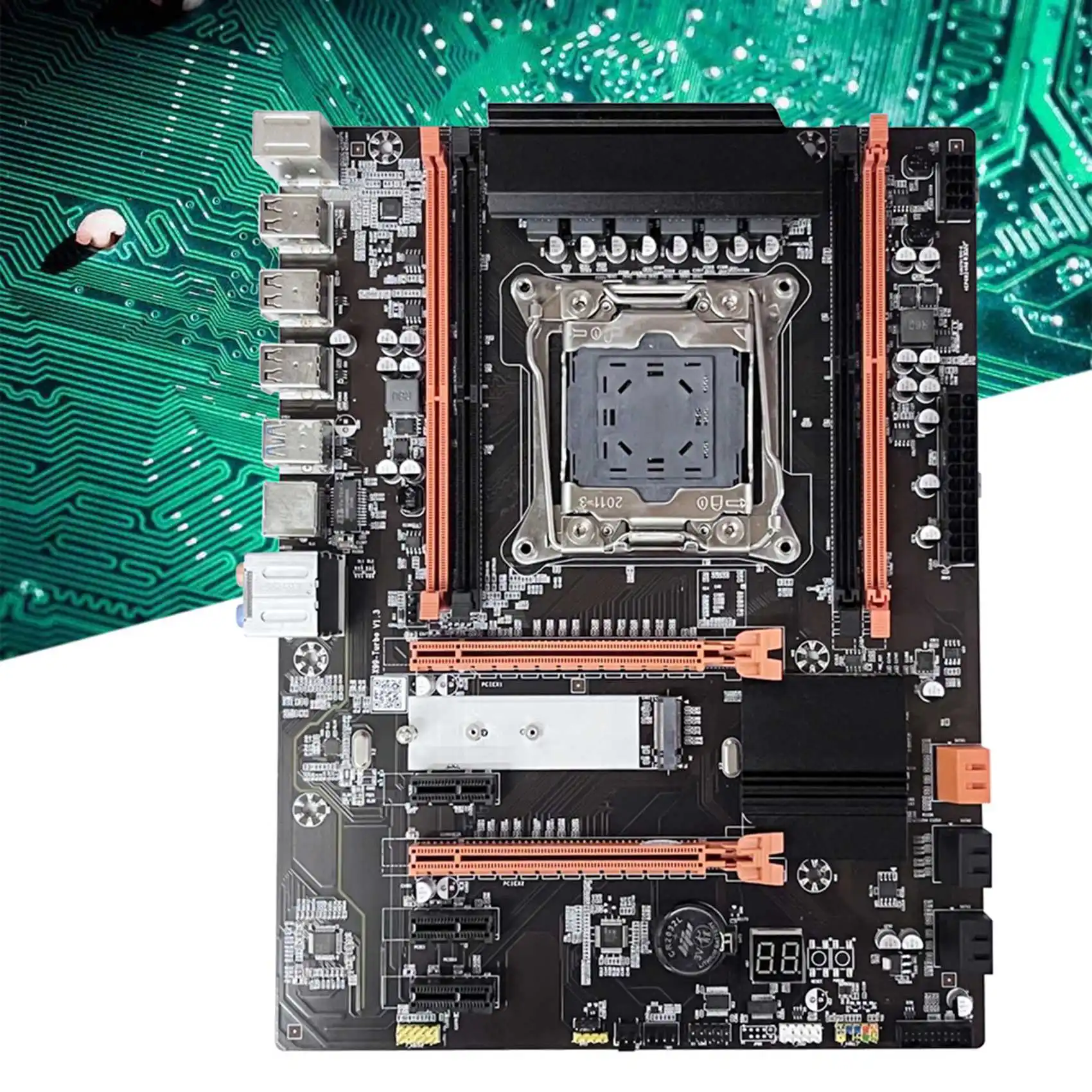 likelike X99 Motherboard+SATA Cable+Switch Cable+Baffle+Thermal Grease+Thermal Pad LGA2011 V3 M.2 NVME NGFF Support DDR4 4X16G