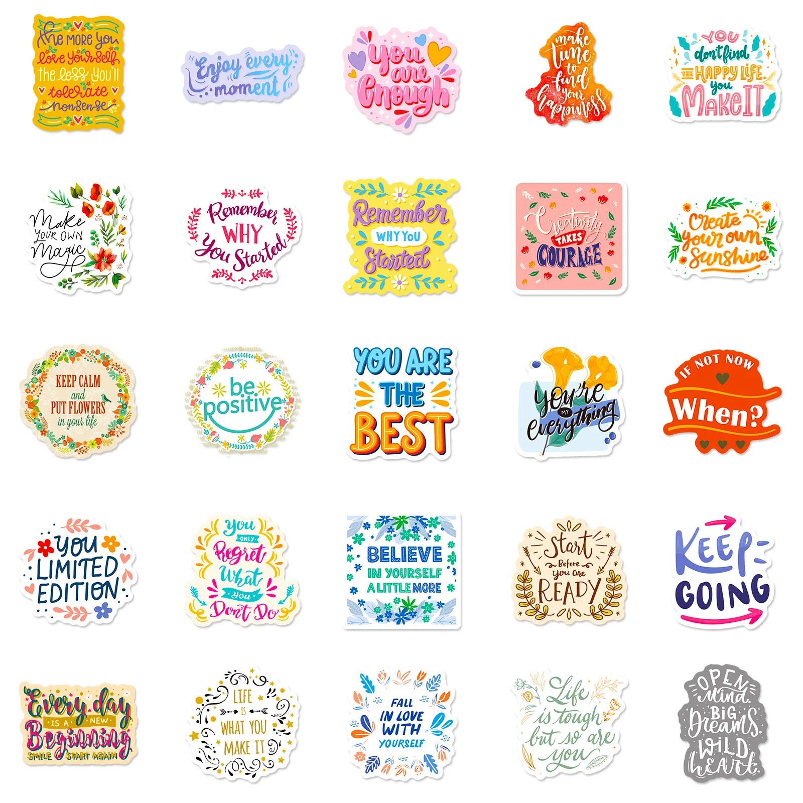 50PCS Inspirational Stickers,Motivational Aesthetic Stickers for Women Adults Laptop,Water Bottles,Phone Case