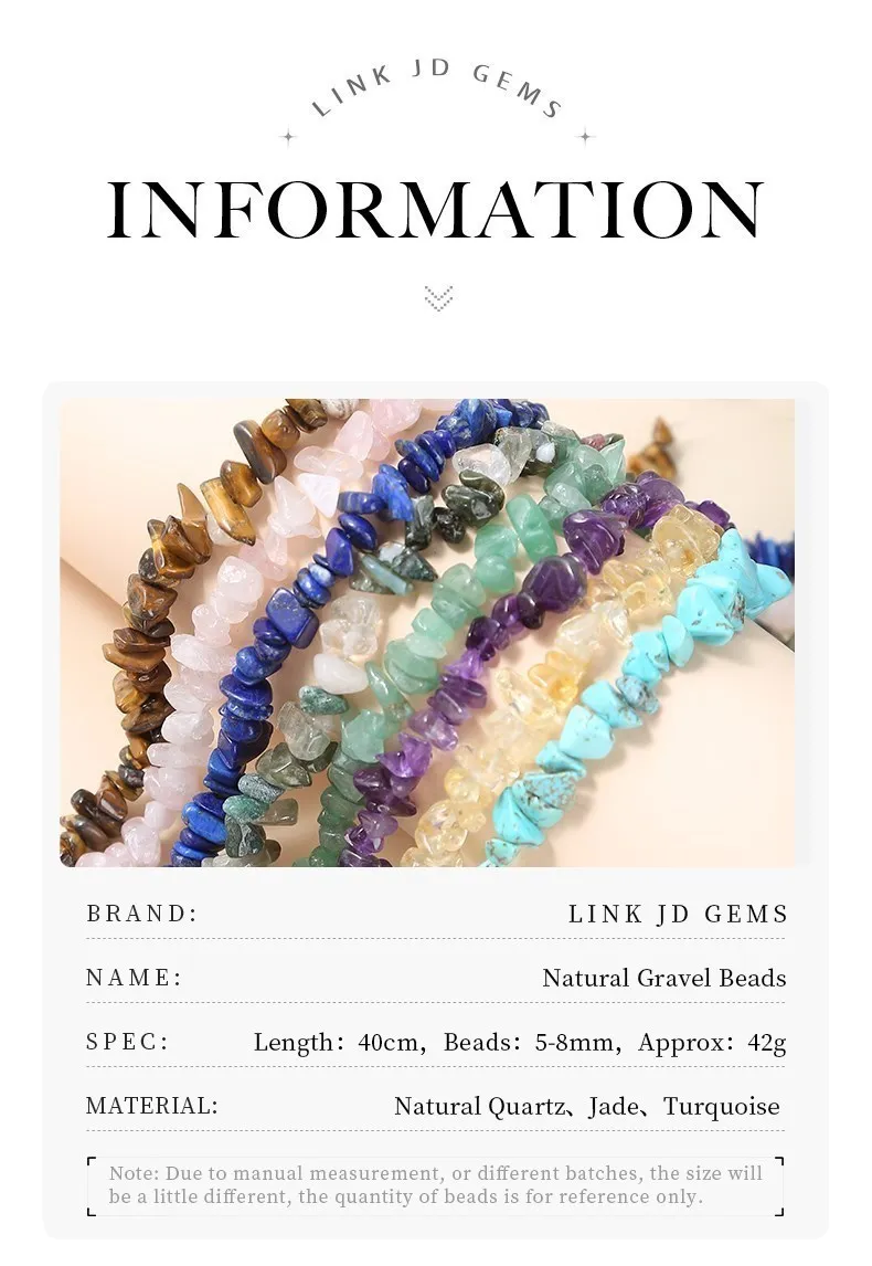 5-8mm Freiform-Chips Naturstein Unregelmäßige Quarz-Amethyst-Kiesperlen Tigerauge für DIY-Schmuckherstellung Armband Halskette 15" – Detail 3