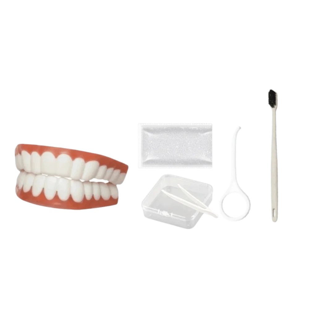Soft Silicone Silicone Dentures Lifelike Natural Teeth Upper & Lower Dentures False Teeth Silicone Reline Comfortable Fit