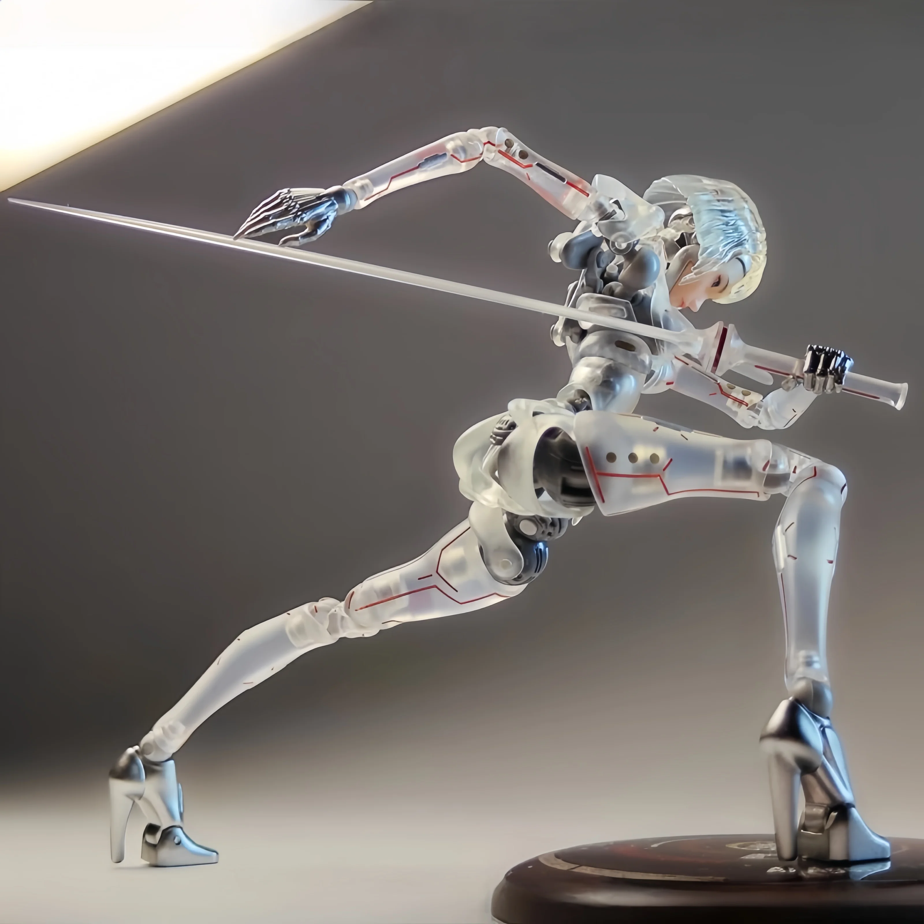 구케 1/12 스케일 여성 군인 로봇 에이전트 C1 액션 피규어 모델 투명 스켈레톤 풀 세트 6인치 컬렉션 장난감