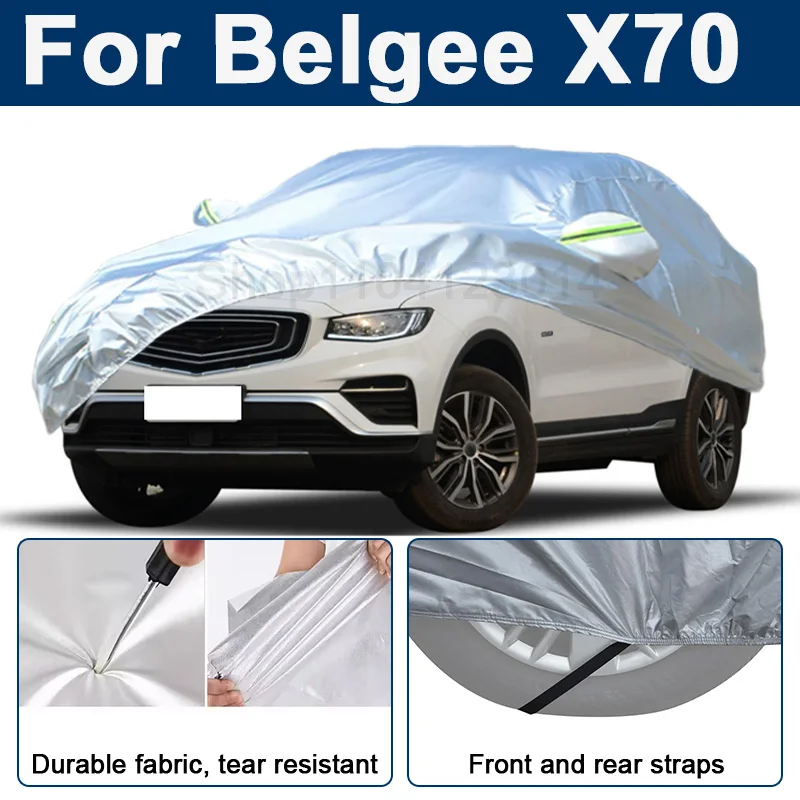 

Outdoor Full Car Cover For Belgee X70 with Reflective Strips Waterproof Snowproof Dustproof UV Protection Auto Accessories