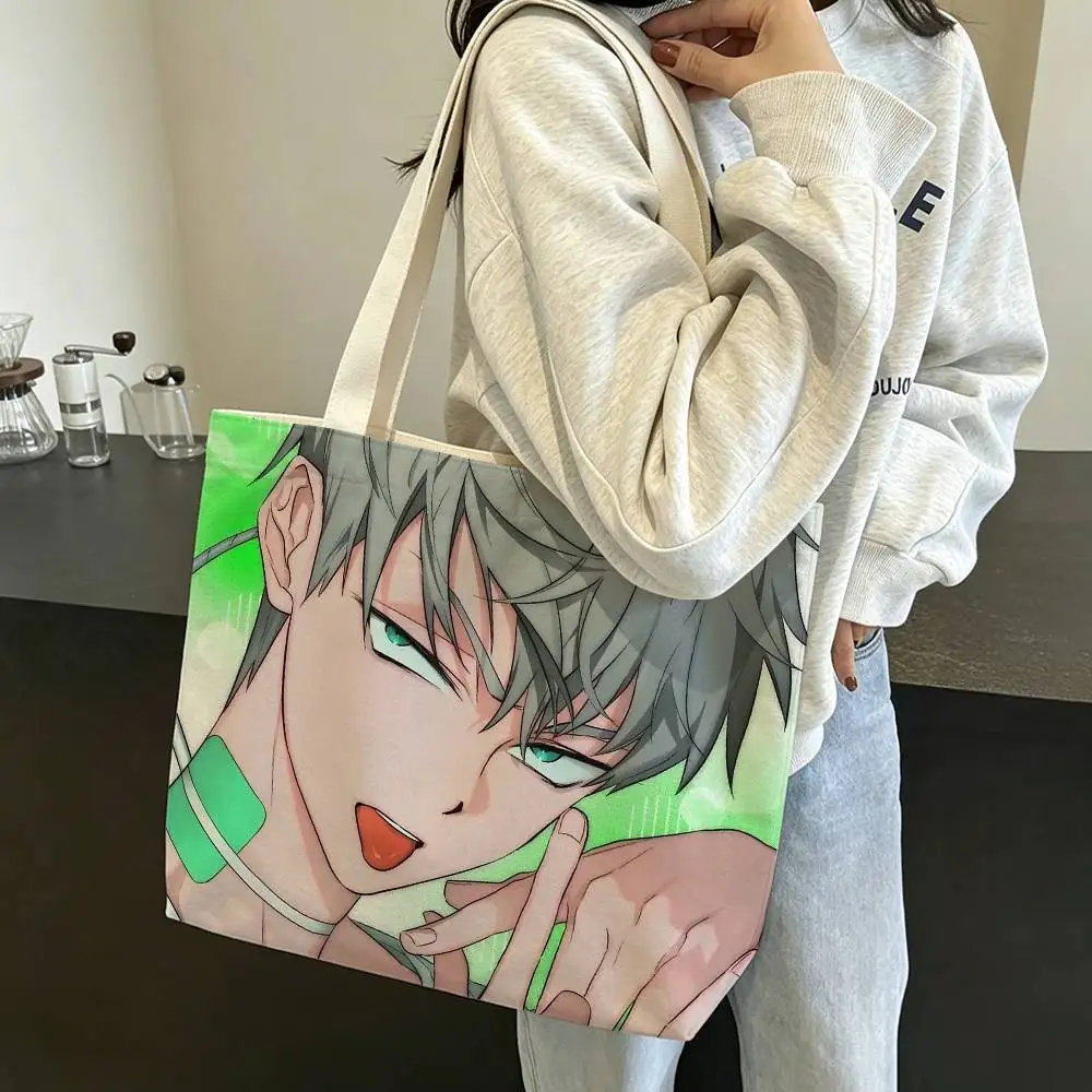 Cute T-Till A-Alien S-Stage Cotton Polyester Zipper Tote Bag Large Capacity Shoulder Shopping Handbag