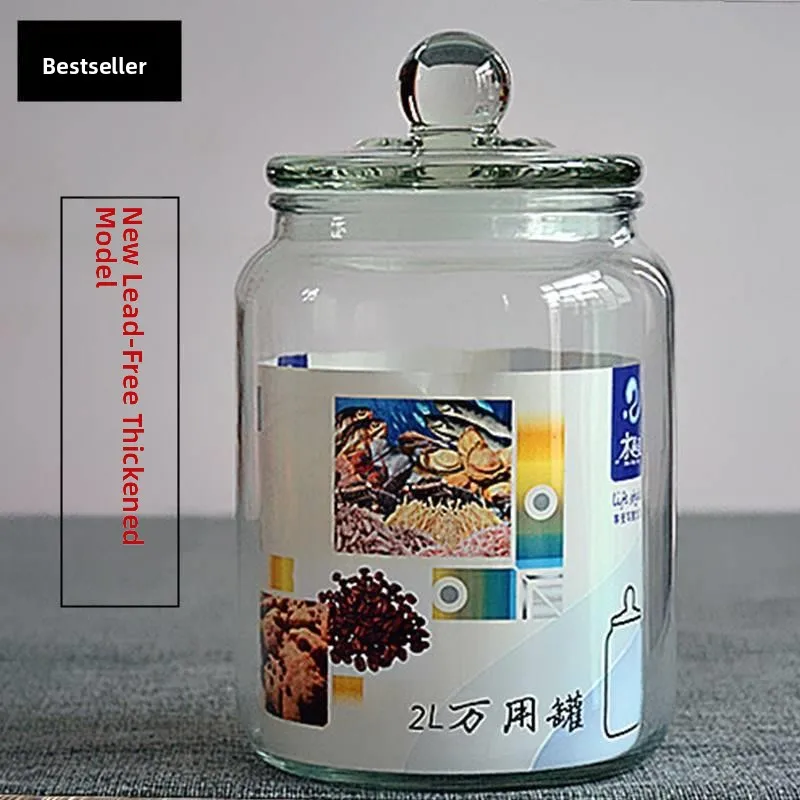 

Food Grade Thickened Glass Honey Bottle 5kg Transparent Sealed Storage Jar Kitchen Cooking Utensils round Shape Simple Style