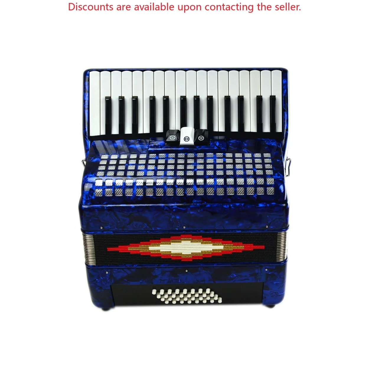 OEM High Quality Cheap 30 Keys 32 Bass 3 Registers Student Blue Celluloid Piano Keyboard Accordion Diatonic Chromatic