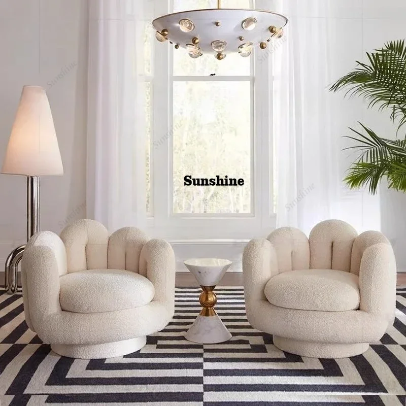 

Скандинавское кресло в стиле лайт-люкс в форме змеи, для гостиной, из массива дерева, с обивкой из плюша, одноместное кресло для переговоров FT