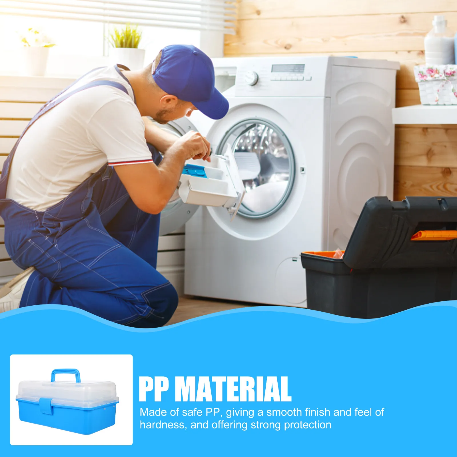 

Многофункциональный ящик для инструментов из прочного полипропилена, большой емкости, органайзер для инструментов механика для авторемонта, деревообработки, сварки