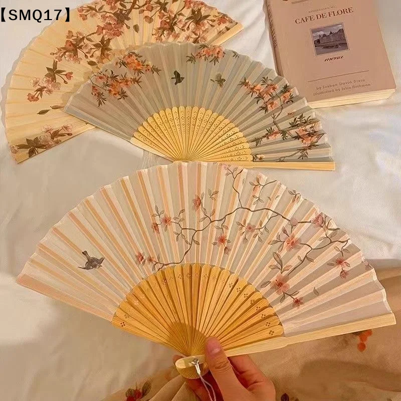1Pcs Chinese Fans Folding Hand Fan Wedding Hand Fans Bamboo Portable Fan Dancing Fan Party Decorative Fan Ventilador【SMQ】