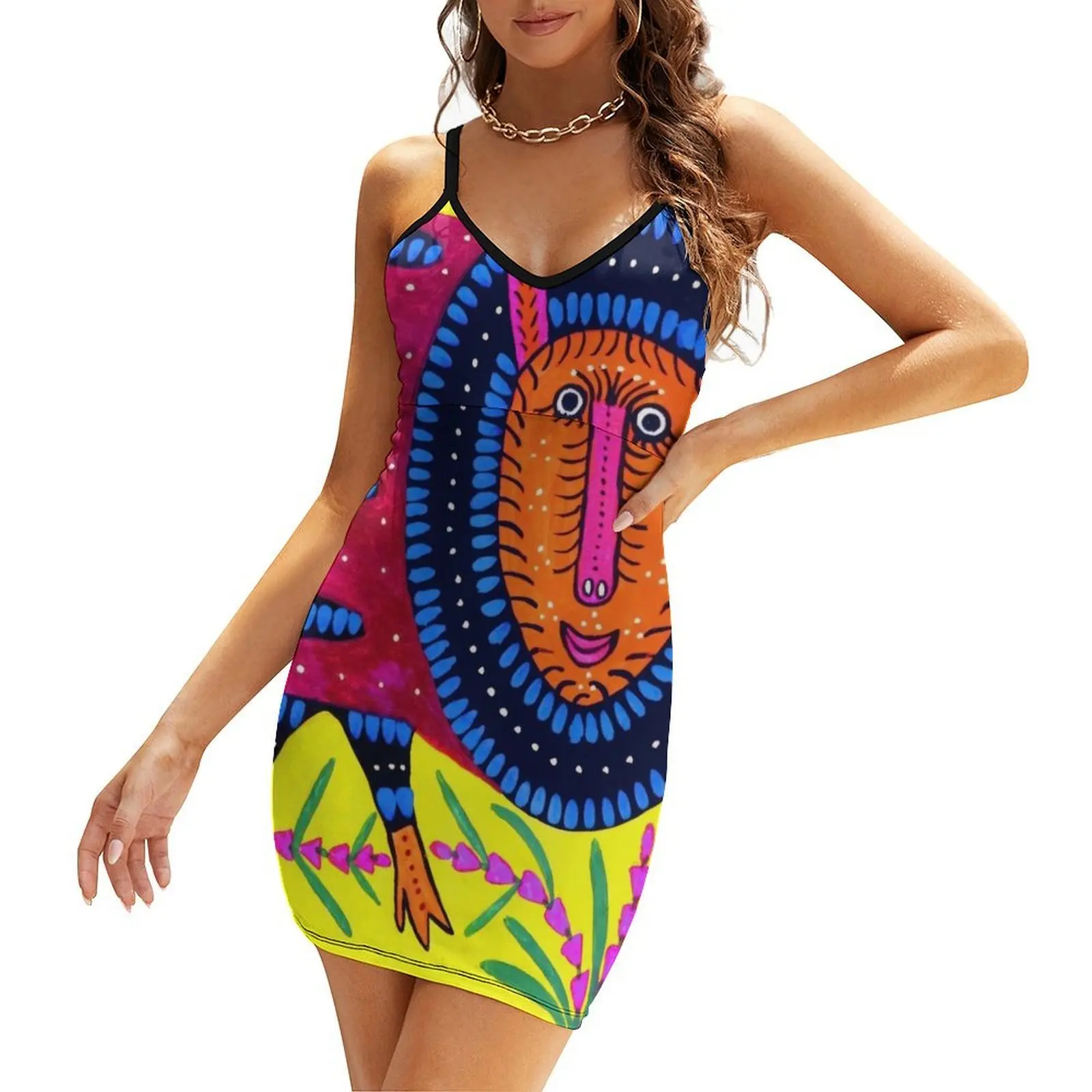 

maria prymachenko art, maria prymachenko prints, maria prymachenko paintings, primachenko oeuvres, Primachenko artwo Sling Dress