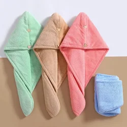 Quick-drying microfiber towel for women quick-drying hair bathroom accessories care cap buckle sauna spa towel bathing