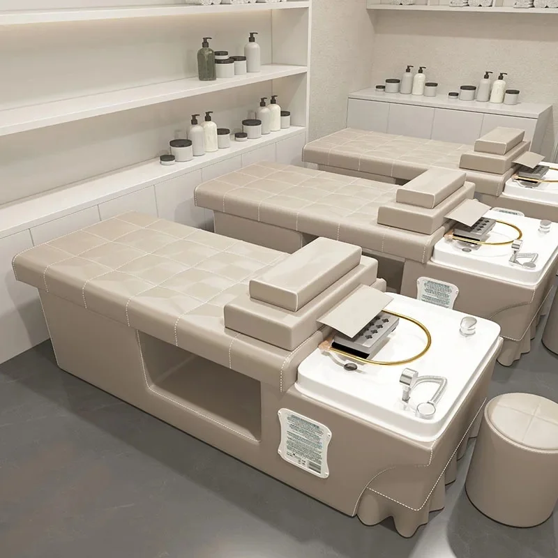 Hot Selling Customizable logo Colors Head Spa  Facial Shampoo Bed With Flushing Function