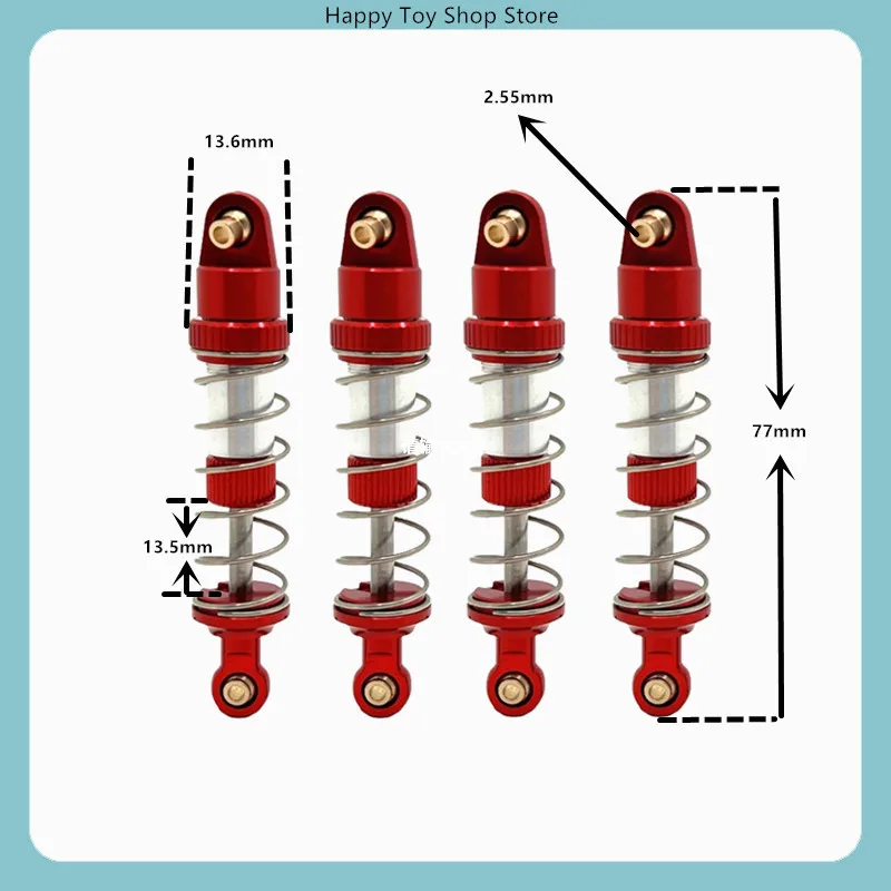 Amortisseurs d'huile réglables de mise à niveau en métal pour pièces de rechange de voiture MJX 1/14 14207 14208 RC