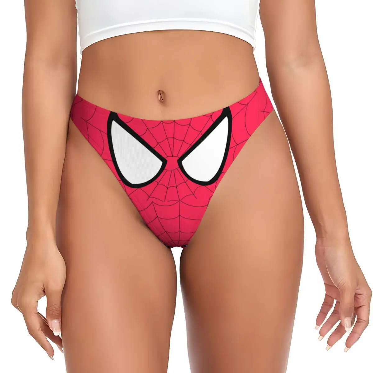 

Custom Spider Web Eye G-string Panties Women Stretch Spider Man Thong Underwear