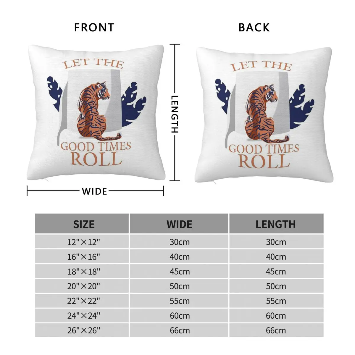 Let The Good Times Roll Square Pillowcase Polyester Linen Velvet Pattern Zip Decorative Home Cushion Cover 45x45