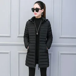 Ladies Jackets Women Coats Winter Solid Parkas Woman Clothing Hooded Zipper Warm Overcoats Female Autumn Ultra Light Outwear