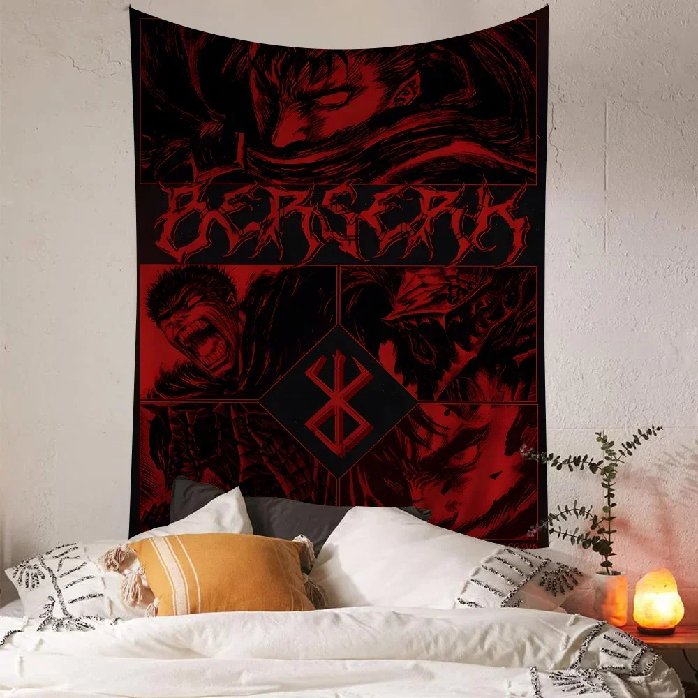 Anime Berserk Hanging Bohemian Tapestry Hanging Tarot Hippie Wall Rugs Dorm Wall Hanging Home Decor