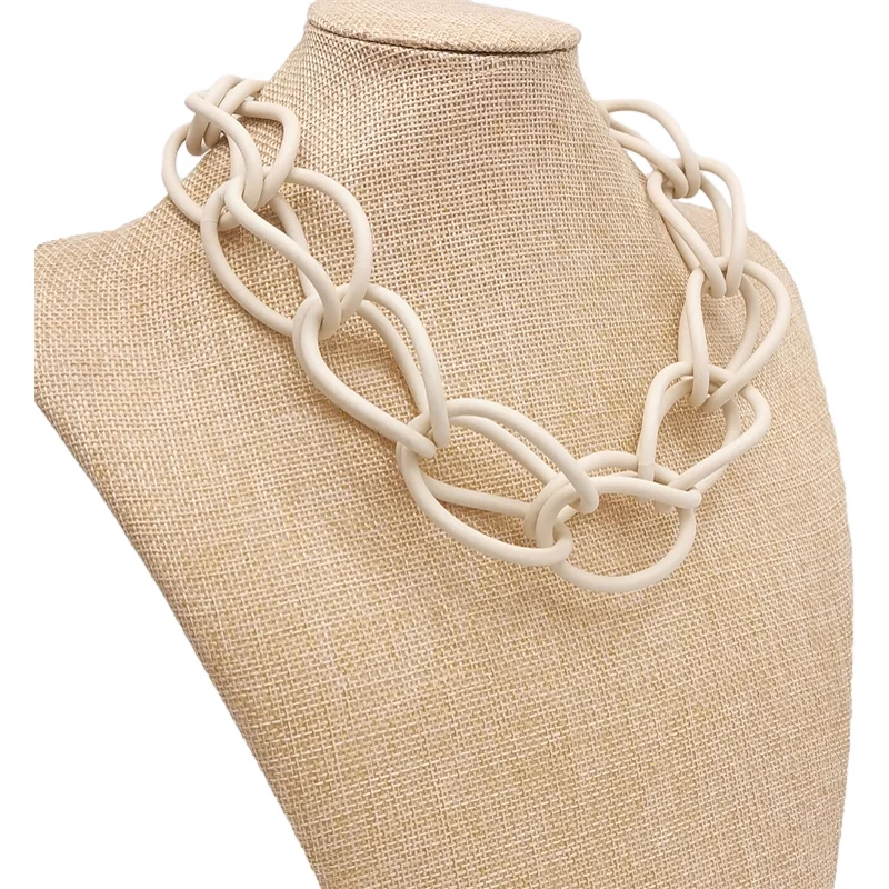 UKEBAY Neue Choker-Halskette für Damen, handgefertigtes Design, luxuriöse Pulloverkette, Gummi-Schmuck für Party, Gothic-Ethno-Halsketten – Detail 7