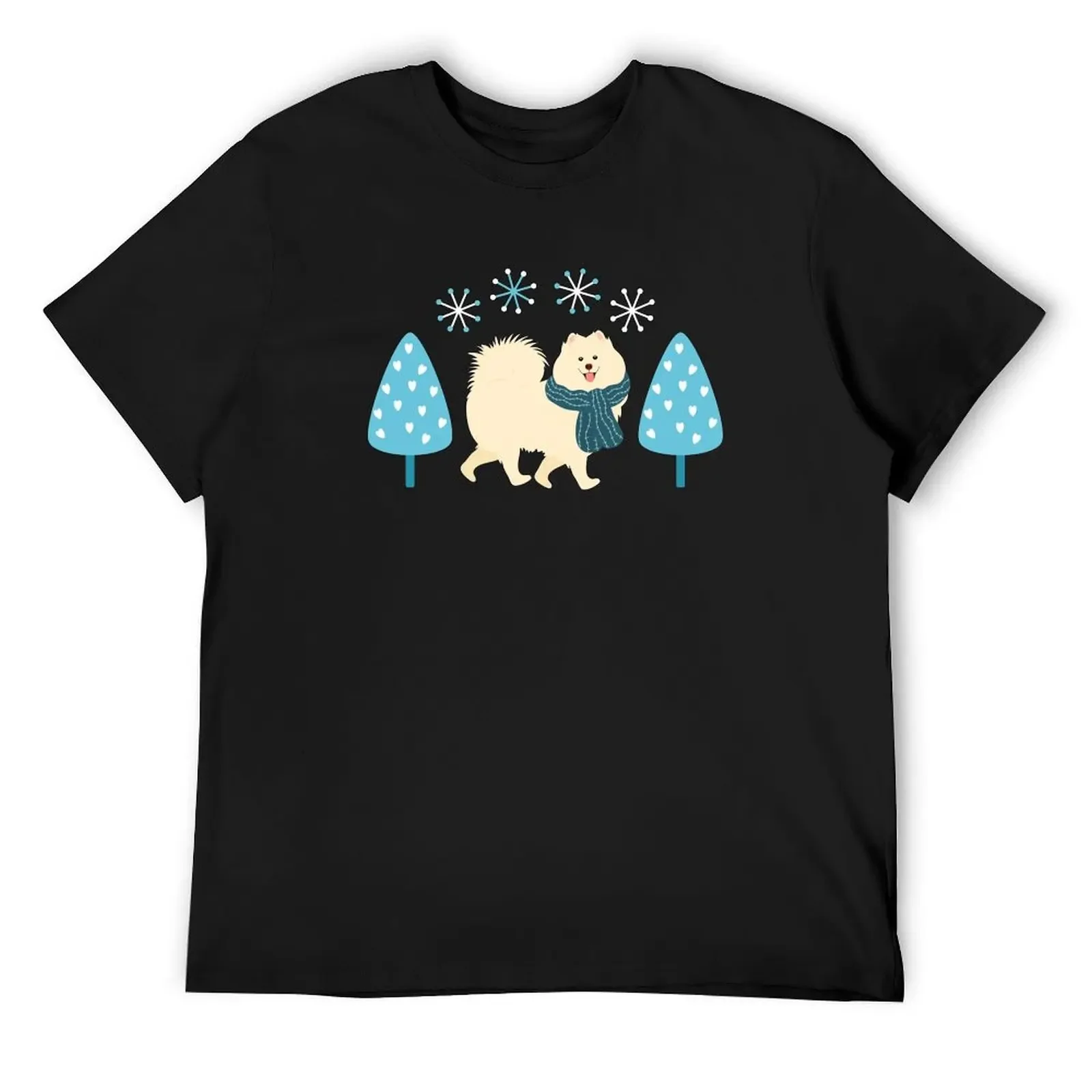 Cute Samoyed dog in Winter T-Shirt shirts graphic tee oversizeds outfits for men