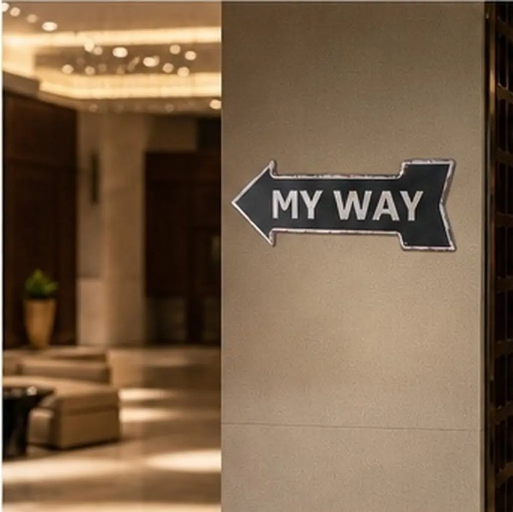 Occident Retro Iron Direction Indicator Tag 45x16cm Arrow Message Wall Hanger Decor for Bar Hotel Supermarket Door Decoration