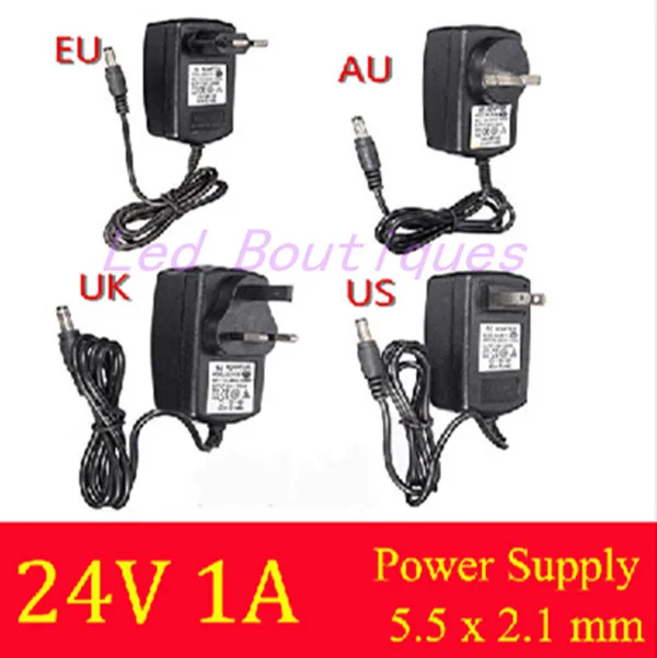 Newest  AC 100V-240V Converter DC 24V 1A Server Power Supply Adapter US UK EU AU plug for ADSL Cats 5.5mm*2.1mm