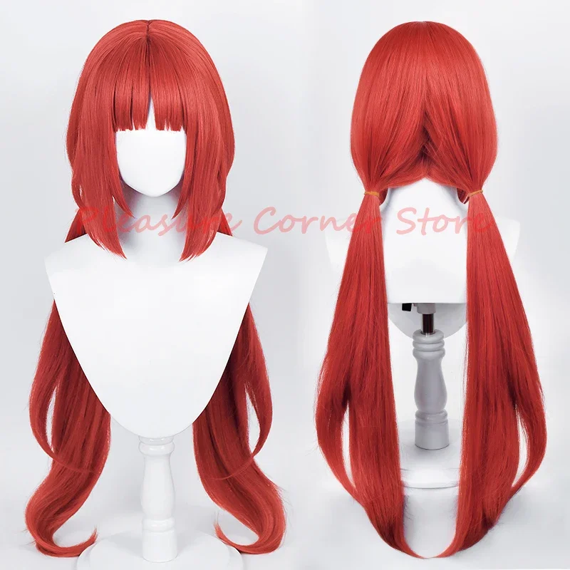 MN1 Genshin Impact Nilou Косплей Парик 80 см Длинный Прямой Красный Парик Косплей Аниме Косплей Парики Термостойкие Синтетические Предварительно Стиль8/yG