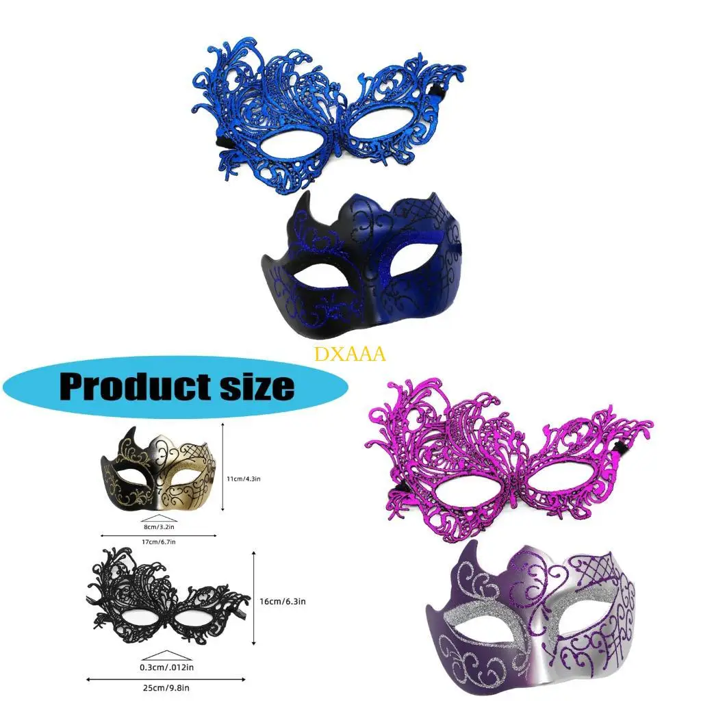 DXAA Couple Masquerades Mask Lace Half Face Mask Eye Mask Venetians Party Mask Halloween Costume Mask Mardi Gras Mask