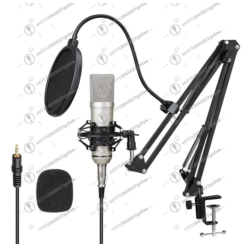Hot Selling Professional 3.5mm UU87 Microphone with Desk Stand, Condenser Microphone for Studio Recording and Live Singing