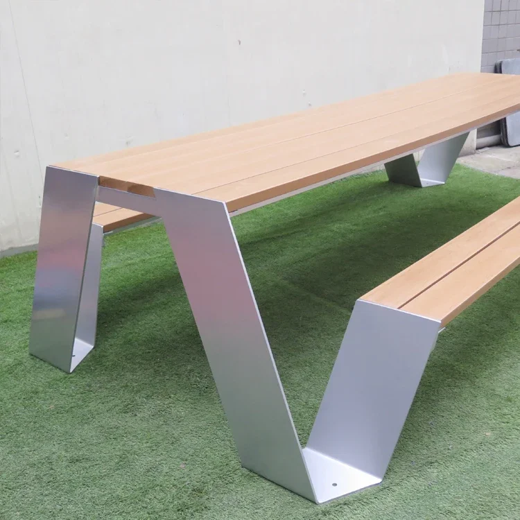 Street Furniture Supplier Metal Wood Outdoor Picnic Table And Bench