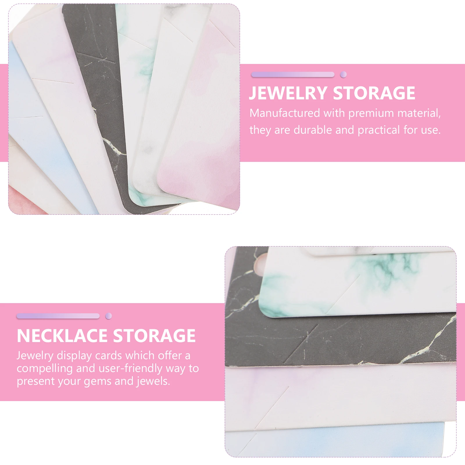 

Jewelry Display Cards Set 2 Holes 2 Slots Earring Storage Marble Rectangle Card Necklace Studs Packaging Accessories