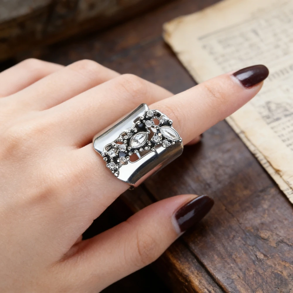 1 Piece, Fashion 925 Silver Plated Ring for Ladies Daily Accessories, Girls Holiday Gifts