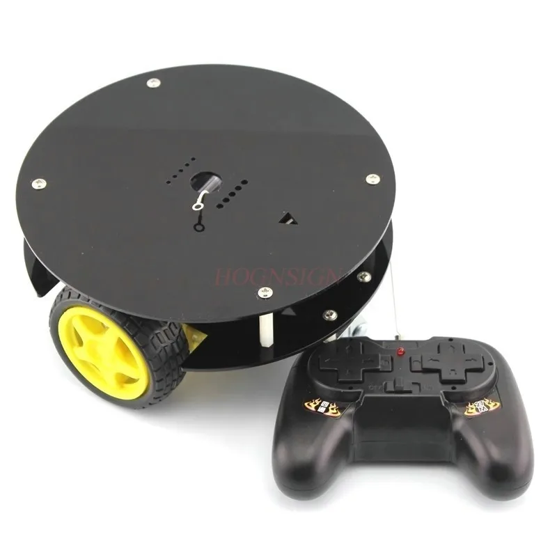 

1set Fun remote control car, small round intelligent car, homemade handmade remote control car DIY kit, robot car