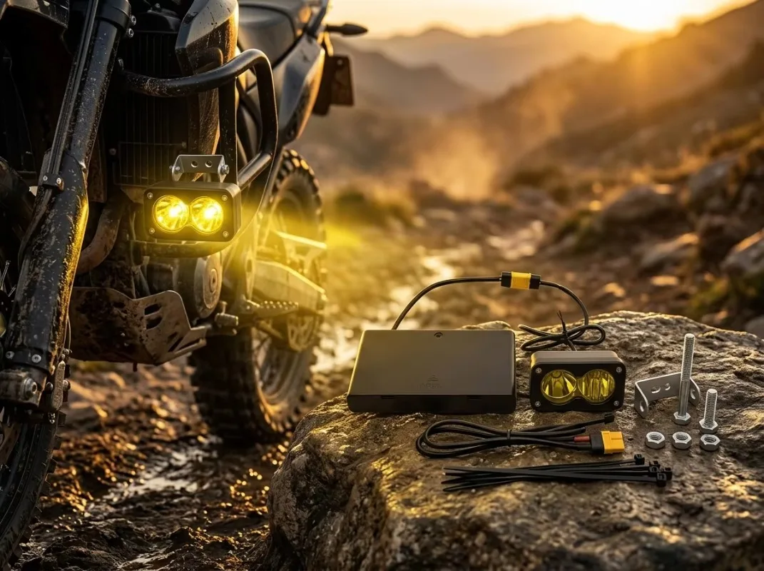 Baja Light for Bicycle Battery Case Combo Kit Front Light 1800 Lumen MB-TS01BWL01 2 Lens Retrofit/Upgrade