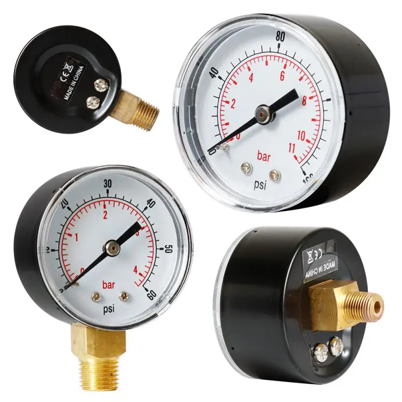 50mm 0~60psi 0~4bar Pool Filter Water Pressure Dial Hydraulic Pressure Gauge Meter Manometer 1/4\