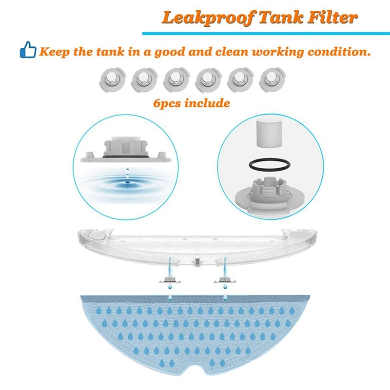 2 juegos de accesorios de repuesto para Xiaomi Roborock S5 S6 S5 Max S6 Pure S6 Maxv S50 S51 S55 S60 S65 robótico, B