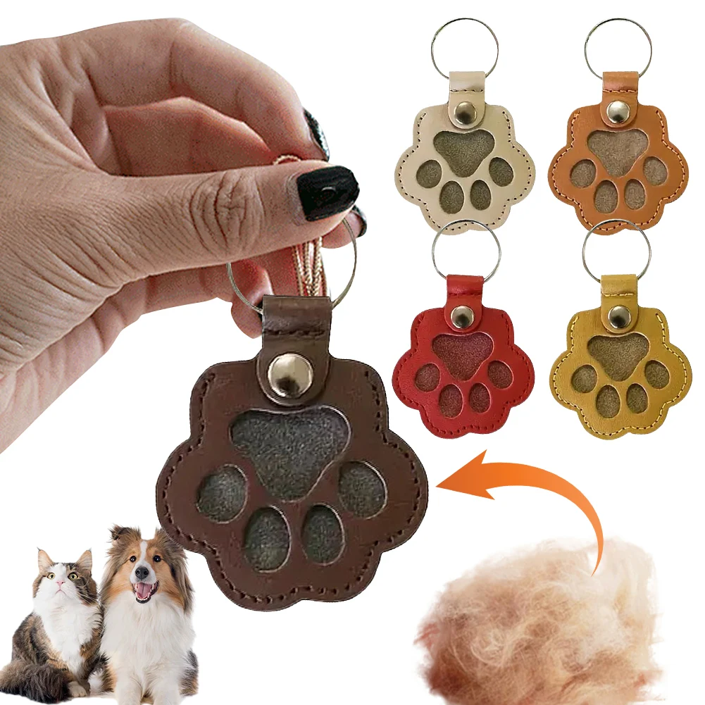 Pet Hair Storage Keychain for Women Pet Hair Memorial Keychain Pet Hair Collector Keychains for Men Girls Wallet Women Mobile
