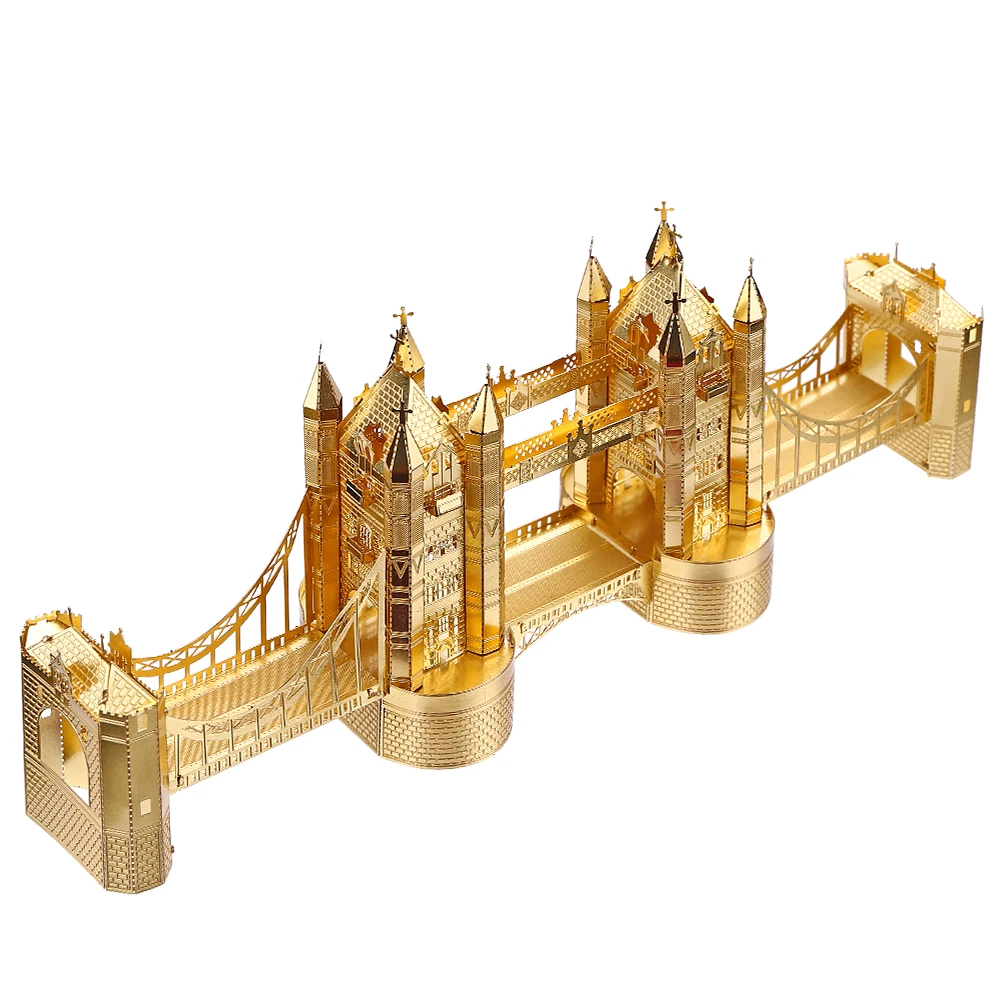 Piececool 3d Metal Puzzle London Tower Bridge DIY Building Kit Toys for Teens Jigsaw Gifts