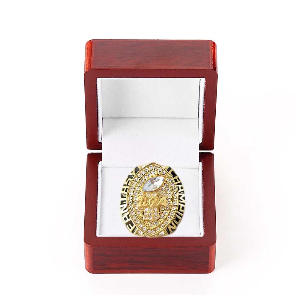 2024 Fantasy Football Championship Ring FFL League Championship Trophy Rings Premium Award for Fans Men Gift