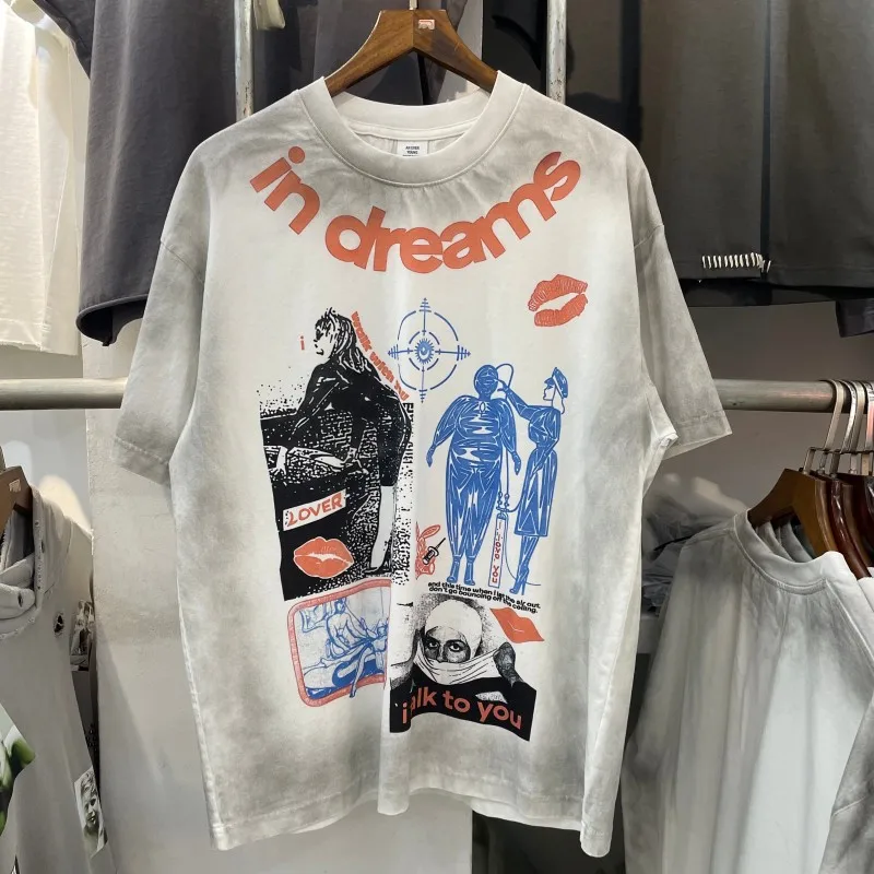 

Свободная футболка оверсайз с круглым вырезом и коротким рукавом, унисекс, повседневная, удобная, хлопковая, для мужчин и женщин, модная, лето 2026