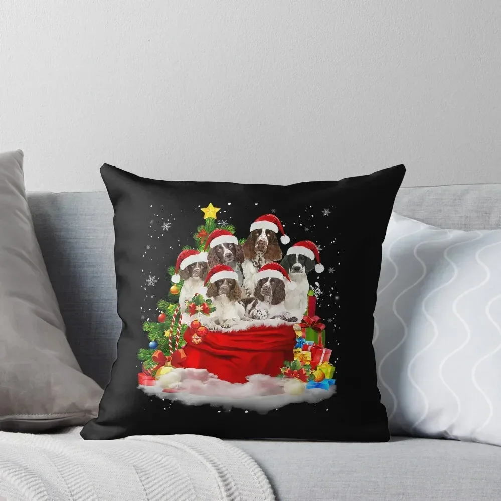 

English Springer Spaniel Christmas Santa Claus Bag Pajama Throw Pillow Luxury Sofa Cushions pillows decor home pillow