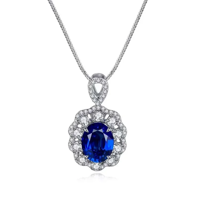 

RUIF Customized 9k Gold Necklace 2.65ct Lab Created Sapphire Fashion Jewelry Women Christmas New Year Party Gifts