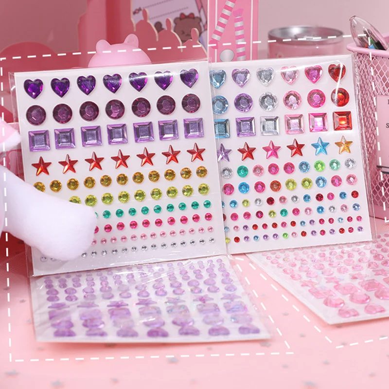 

Muticolor Self Adhesive Gems Stickers for Crafts Bling Rhinestones Assorted Shapes Jewels Rhinestones Stickers Girls Kids Gifts