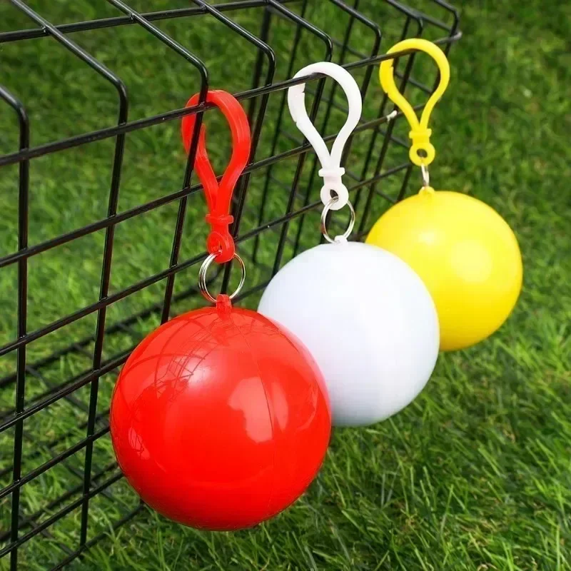 6/1Pcs Disposable Raincoats Ball Outdoor Camping Emergency Coats Waterproof Rain Ponchos Cloak Portable Keychain Rain Coat Balls