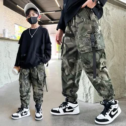 Autumn Pants for Boys Camouflage Cargo Pants Kids Loose Casual Sweatpants Children Cool Tactical Trousers Streetwear Joggers