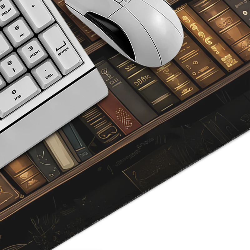 Mouse Pad Gamer Vintage Library Bookshelf XL Large HD Custom Mousepad XXL Mechanical Keyboard Pad Computer Desktop Mouse Pad