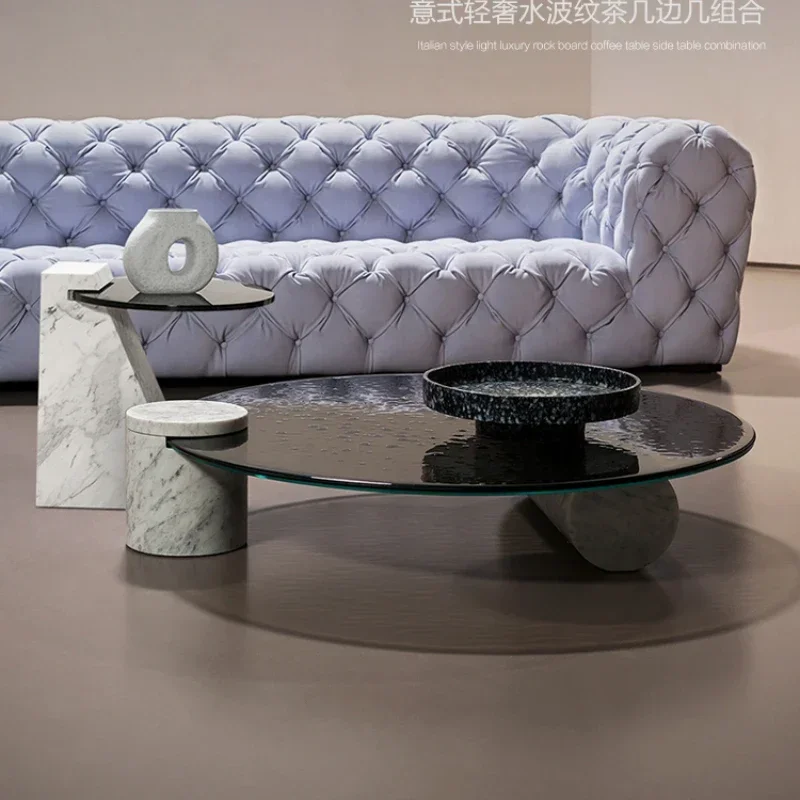 

Light Luxury Tempered Glass Coffee Table Living Room Small Apartment Modern Minimalist Designer