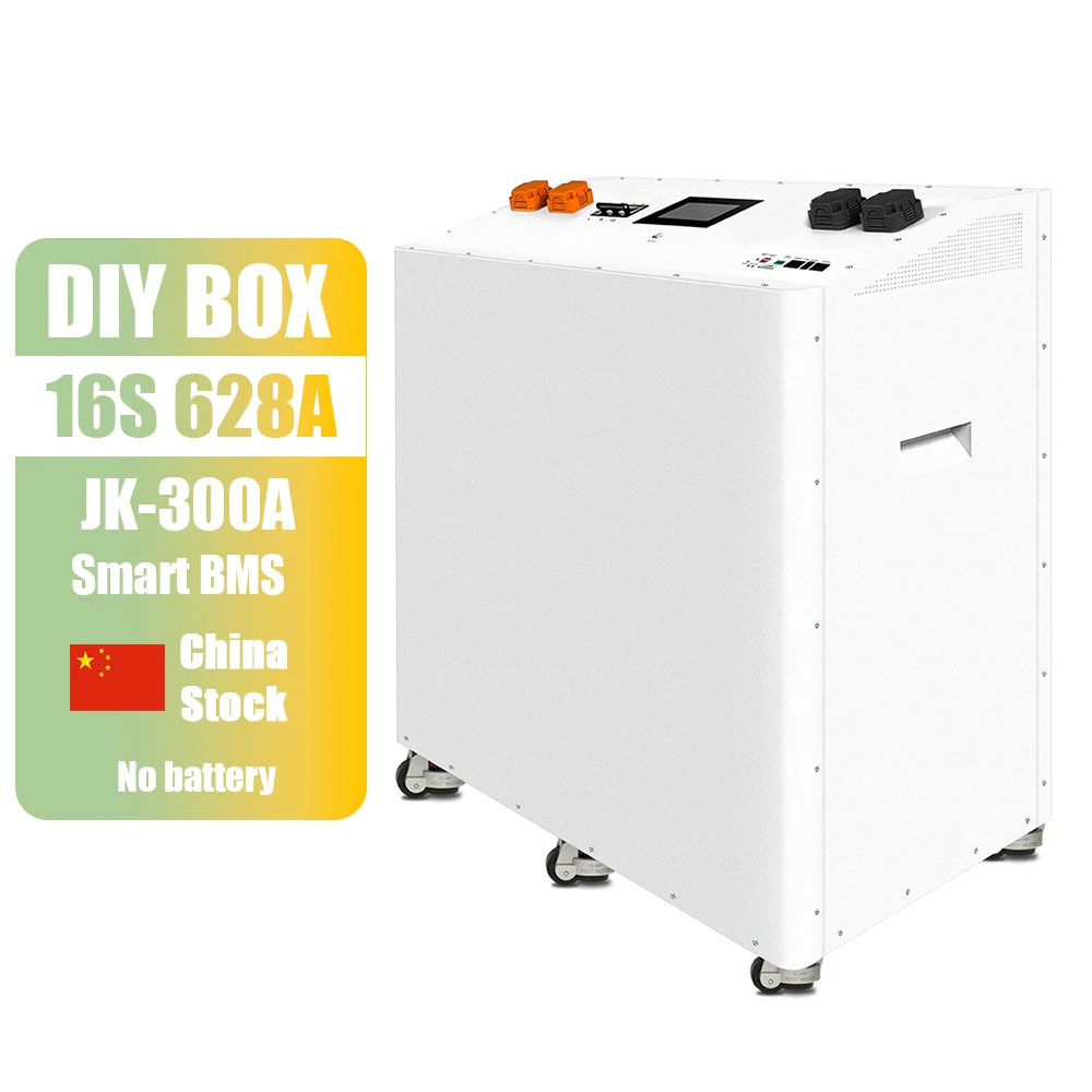 HAKADI 16S DIY Battery Box Moveable Stackable Kit With Smart 200A BMS For DIY 15-32Kwh Solar Energy Storage Battery Pack RV